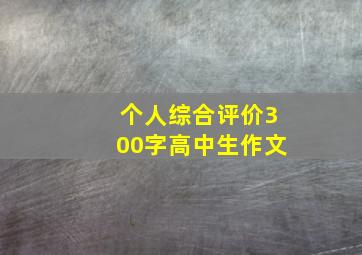 个人综合评价300字高中生作文