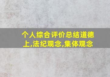 个人综合评价总结道德上,法纪观念,集体观念