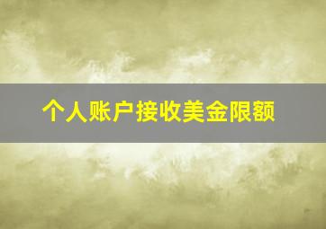 个人账户接收美金限额