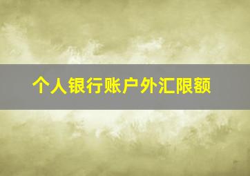 个人银行账户外汇限额