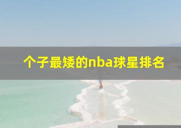 个子最矮的nba球星排名