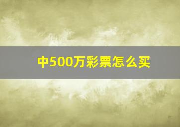 中500万彩票怎么买