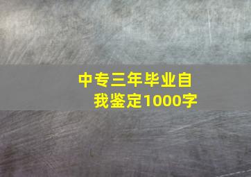 中专三年毕业自我鉴定1000字