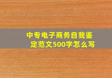 中专电子商务自我鉴定范文500字怎么写