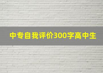 中专自我评价300字高中生