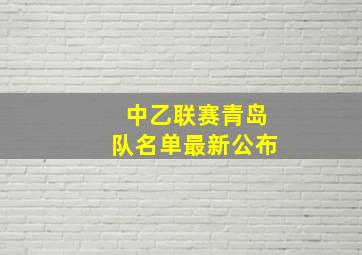 中乙联赛青岛队名单最新公布