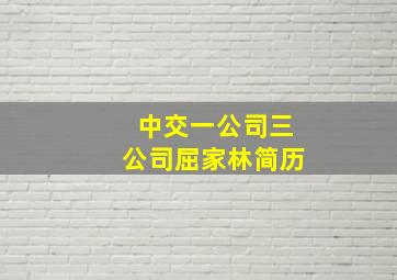 中交一公司三公司屈家林简历