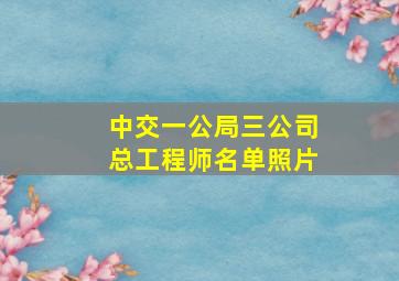 中交一公局三公司总工程师名单照片