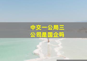 中交一公局三公司是国企吗