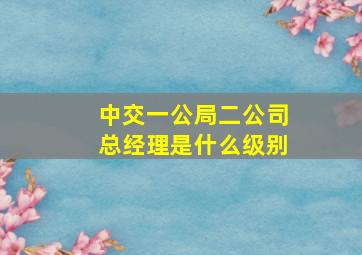 中交一公局二公司总经理是什么级别