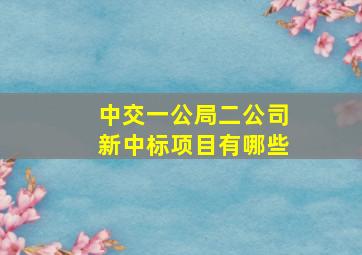 中交一公局二公司新中标项目有哪些