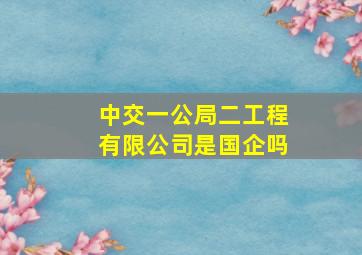 中交一公局二工程有限公司是国企吗