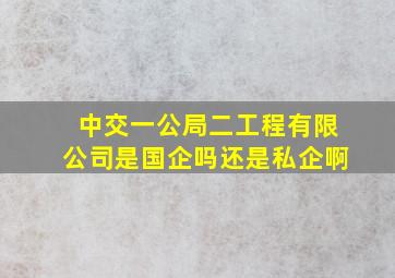 中交一公局二工程有限公司是国企吗还是私企啊