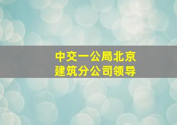 中交一公局北京建筑分公司领导