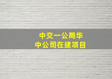 中交一公局华中公司在建项目