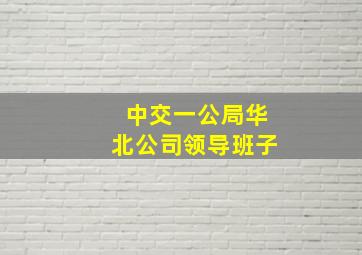 中交一公局华北公司领导班子