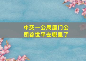 中交一公局厦门公司谷世平去哪里了