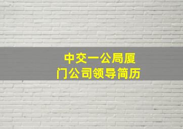 中交一公局厦门公司领导简历