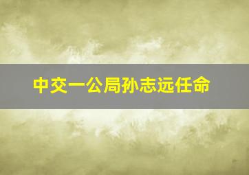 中交一公局孙志远任命