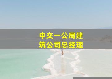 中交一公局建筑公司总经理