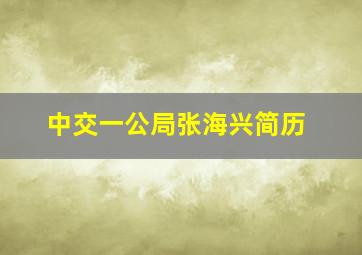 中交一公局张海兴简历