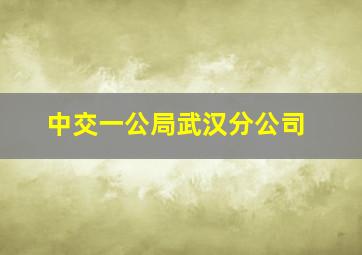 中交一公局武汉分公司