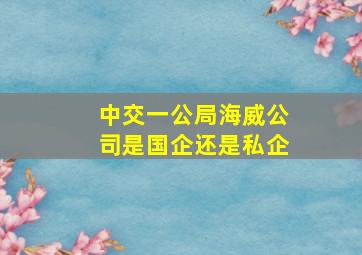 中交一公局海威公司是国企还是私企