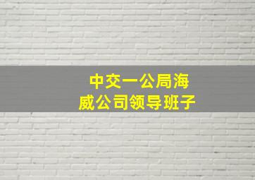 中交一公局海威公司领导班子