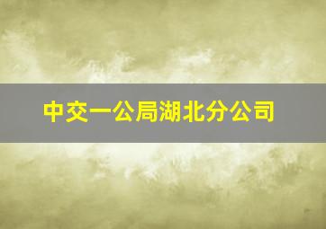 中交一公局湖北分公司