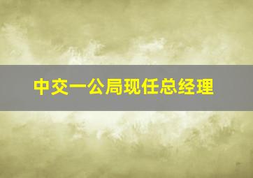 中交一公局现任总经理