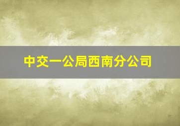 中交一公局西南分公司