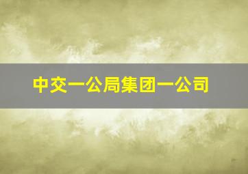 中交一公局集团一公司