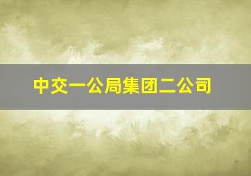 中交一公局集团二公司