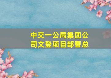 中交一公局集团公司文登项目部曹总