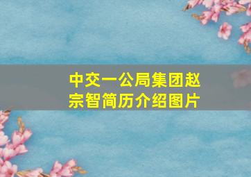 中交一公局集团赵宗智简历介绍图片