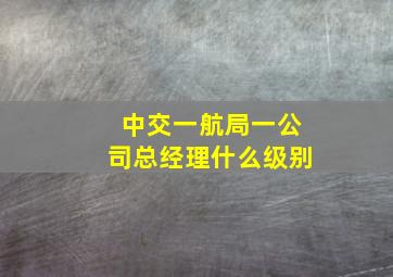 中交一航局一公司总经理什么级别