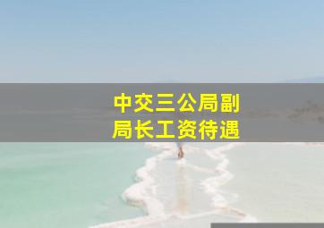 中交三公局副局长工资待遇