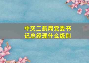 中交二航局党委书记总经理什么级别