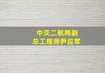 中交二航局副总工程师尹应军