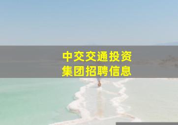 中交交通投资集团招聘信息