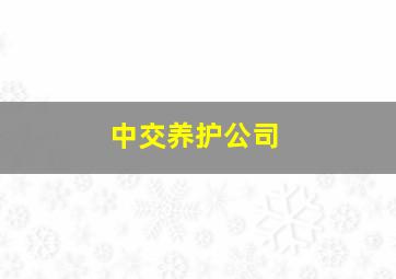 中交养护公司