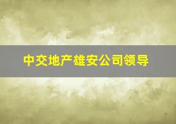 中交地产雄安公司领导