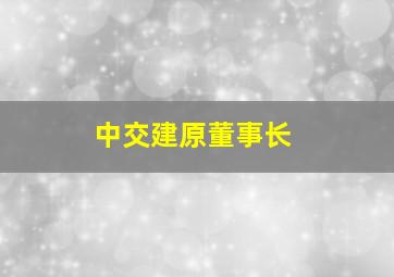 中交建原董事长