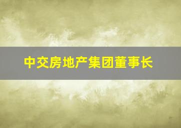 中交房地产集团董事长