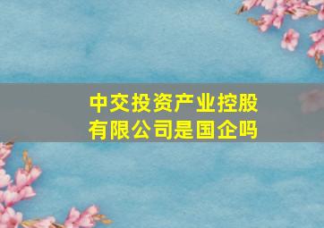 中交投资产业控股有限公司是国企吗