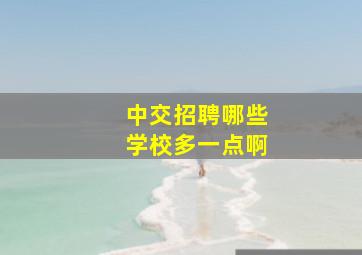 中交招聘哪些学校多一点啊