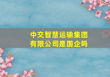 中交智慧运输集团有限公司是国企吗