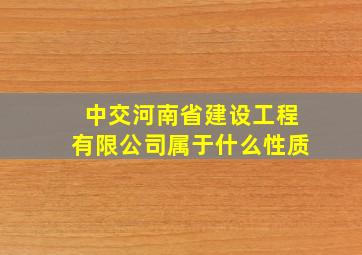 中交河南省建设工程有限公司属于什么性质