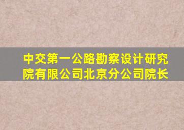 中交第一公路勘察设计研究院有限公司北京分公司院长