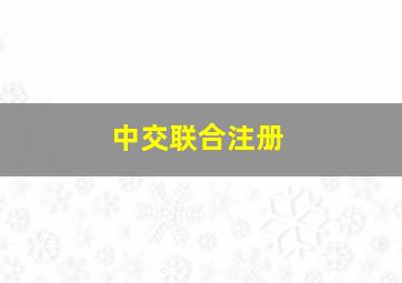 中交联合注册